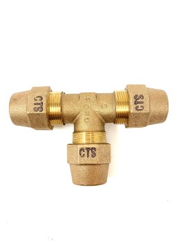 FORD BRASS TEE 3/4" #T444-333-G-NL CTS X CTS X CTS
