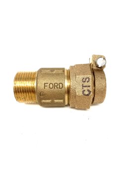 FORD BRASS MALE ADAPTER 1 1/2" #C84-66-NL MIPT X CTS
