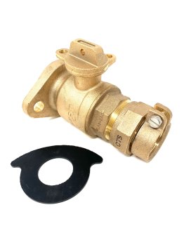 FORD BRASS CURB STOP 2" #BF43-777W-NL CTS X METER FLANGE