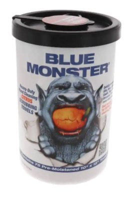 BLUE MONSTER TUB HEAVY-DUTY CITRUS SCRUB TOWELS #77095 (75 TOWELS)