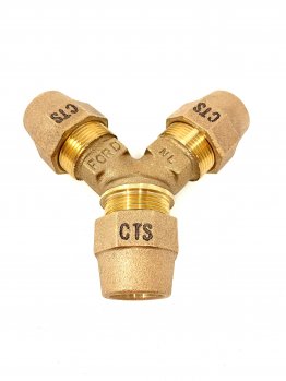 FORD BRASS WYE 3/4" #Y44-233-G-NL CTS X CTS X CTS